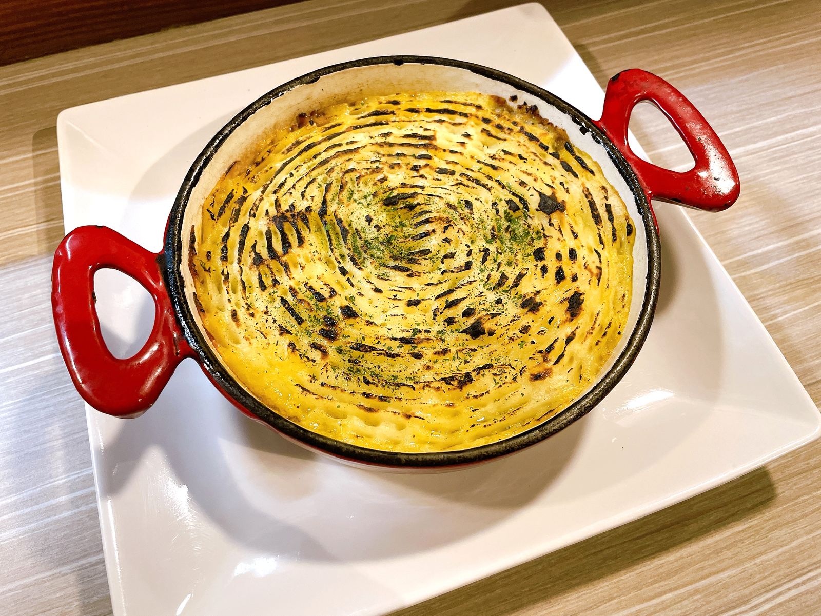 鴨挽肉のマッシュポテトグラタン